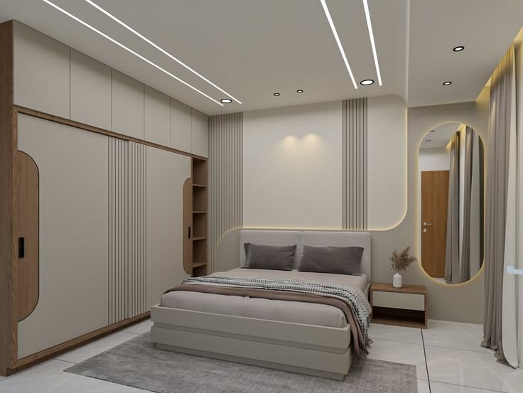 Modern Bedroom Retreat with Floor-to-Ceiling Sliding Glass Wardrobe #28